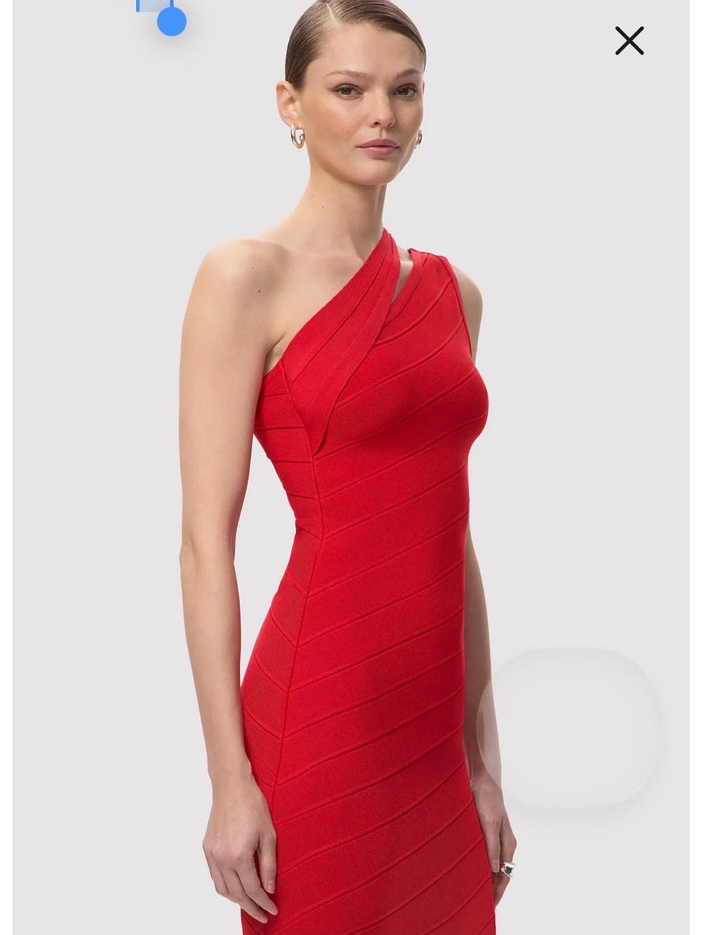 Herve Leger Scarlet One-Shoulder Bandage Dress